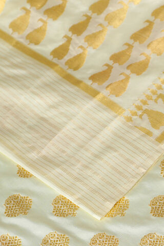 White Pure Silk Banarasi Saree thumbnail image number null