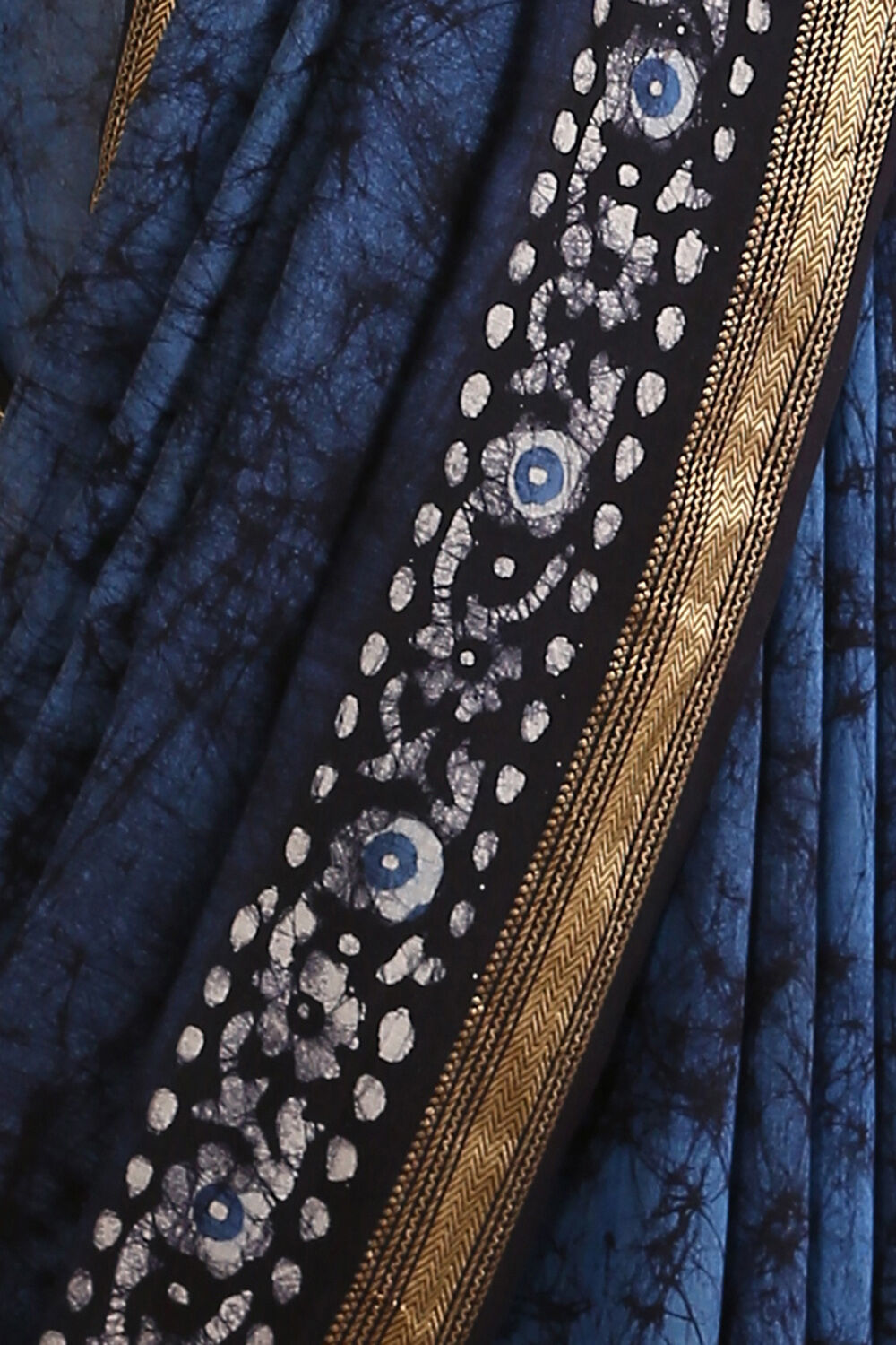 Blue Batik Pure Silk Cotton Saree image number null