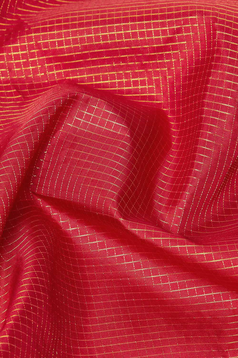 Red Pure Silk Kanjivaram Saree image number null
