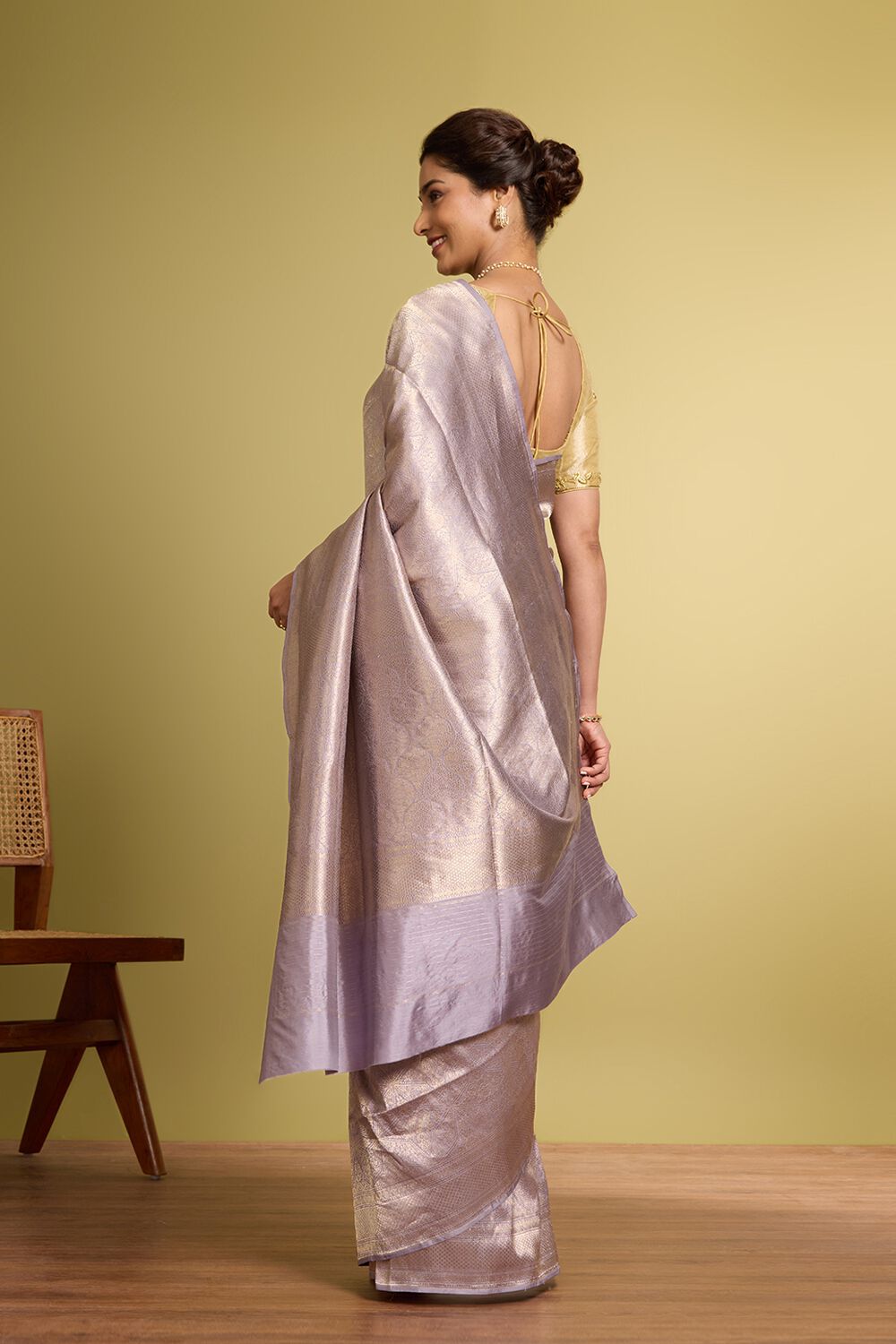 Light Violet Pure Silk Brocade Banarasi Saree image number null