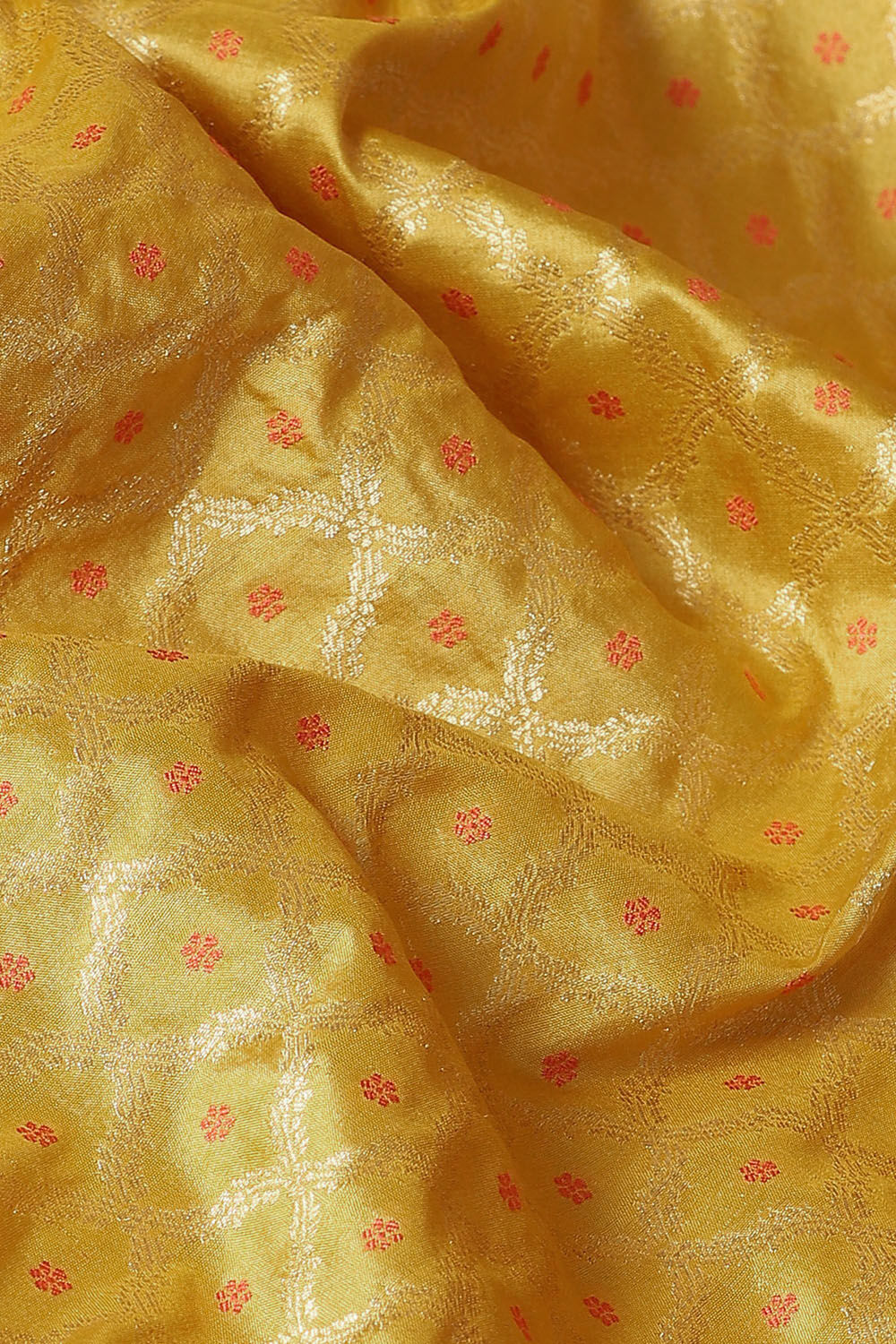 Dark Yellow Pure Silk Banarasi Saree image number null