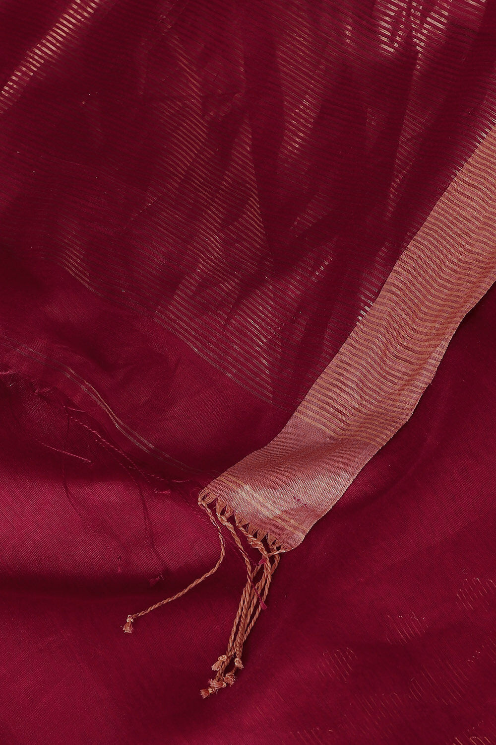 Dark Pink Pure Silk Cotton Jamdani Saree image number null