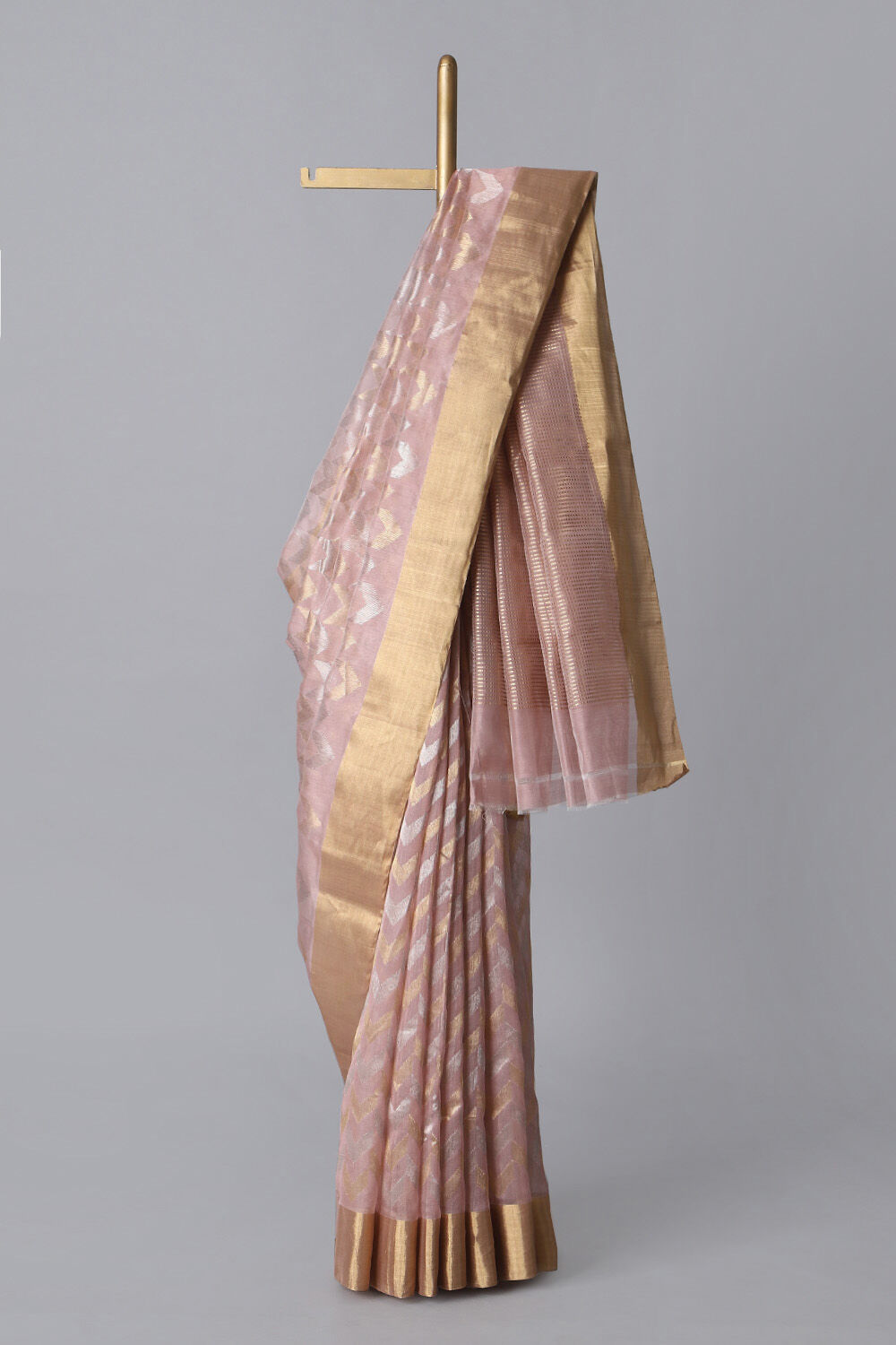Pink Pure Silk Cotton Chanderi Saree image number null