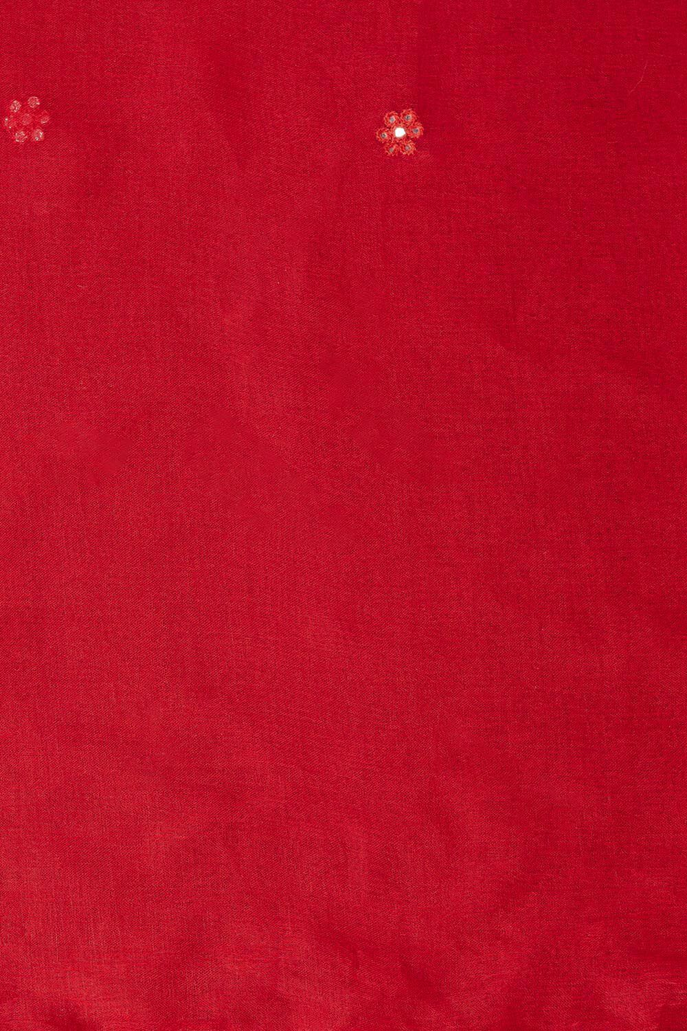 Red Viscose Embroidered Unstitched Suit Set image number null