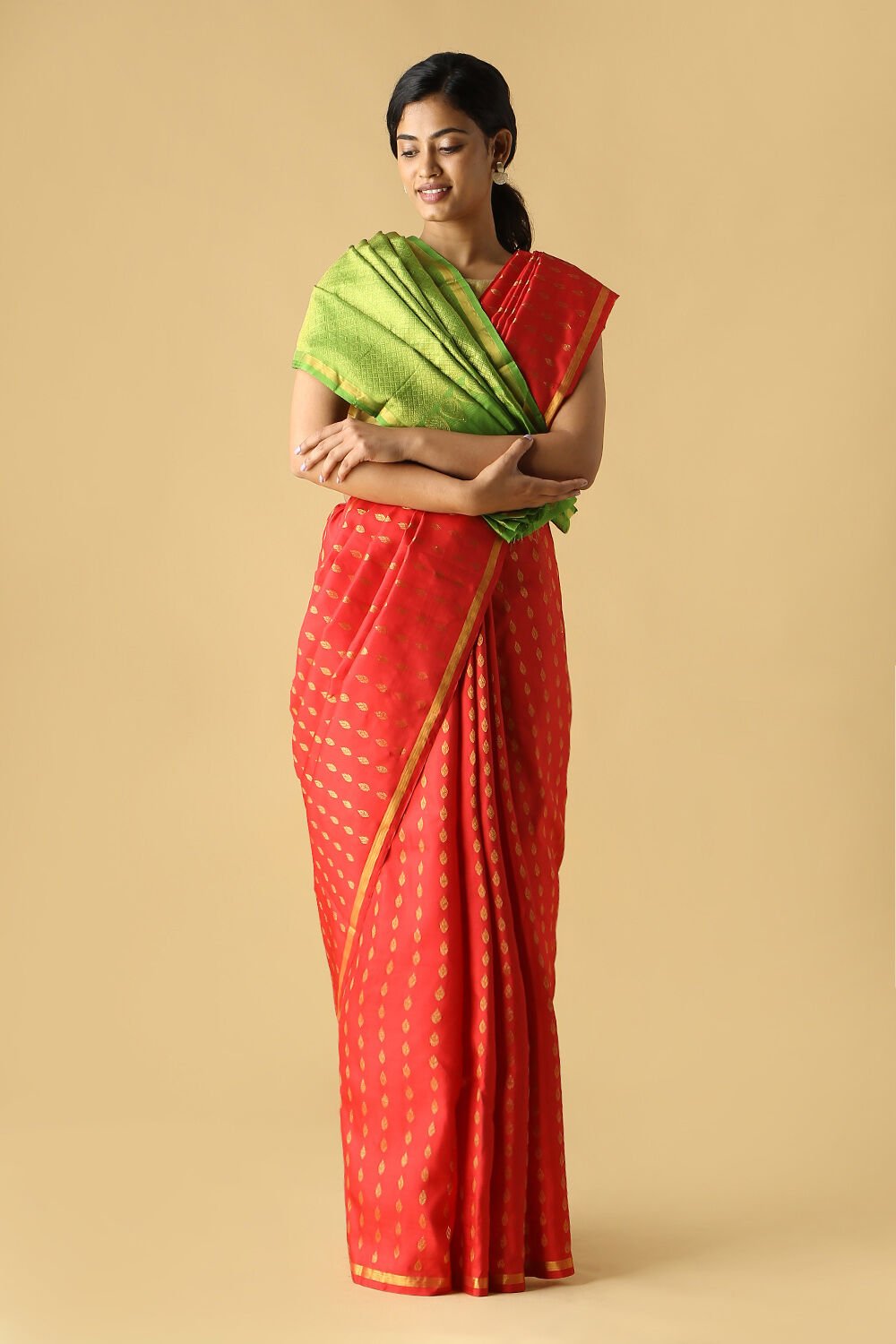 Red Pure Silk Kanjivaram Saree image number null