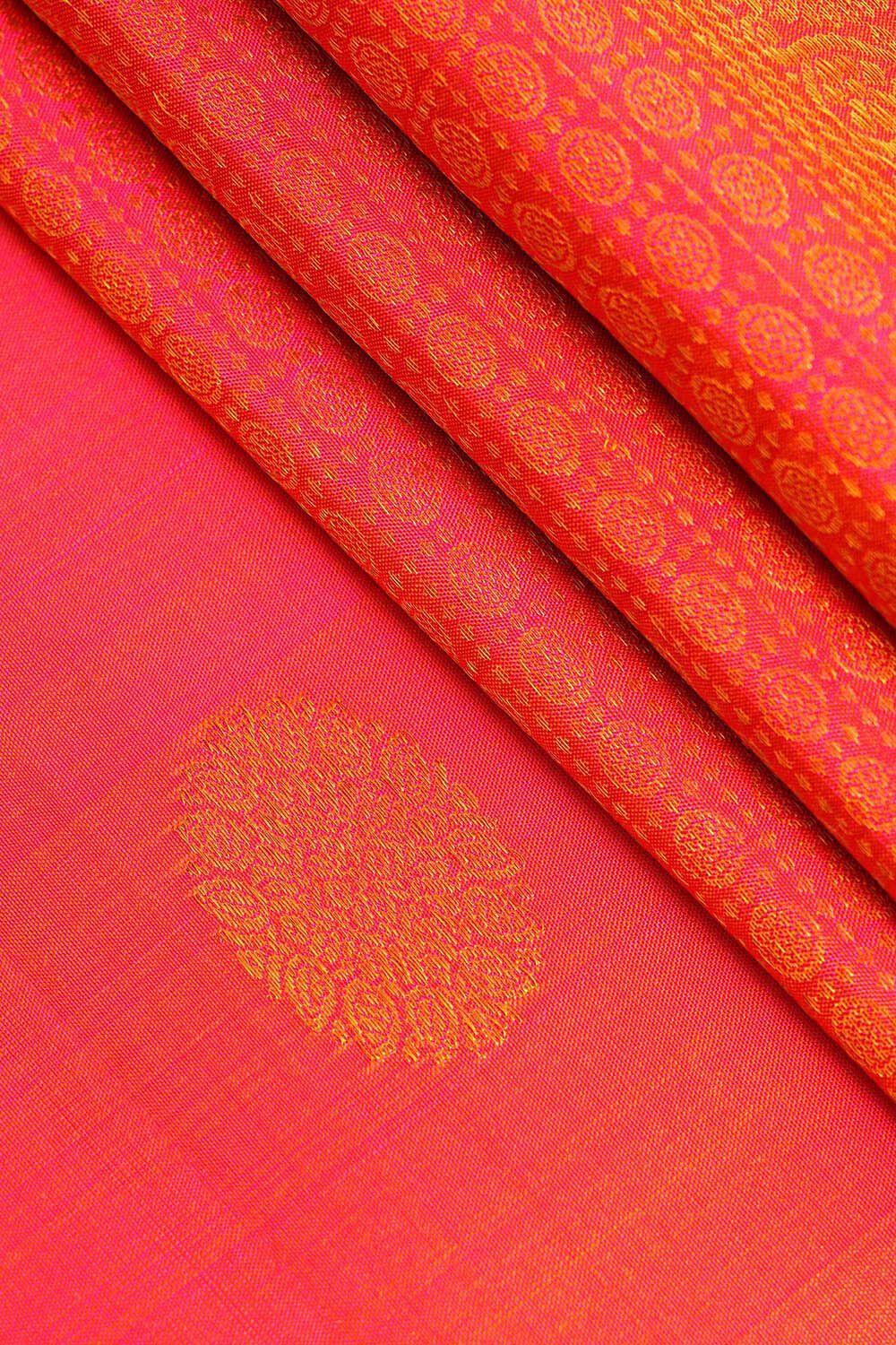 Orange Pure Silk Woven Kanjivaram Saree image number null