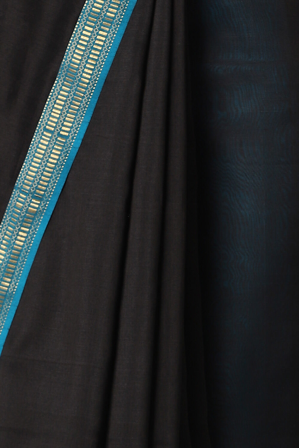 Black Pure Silk Cotton Maheswari Saree image number null