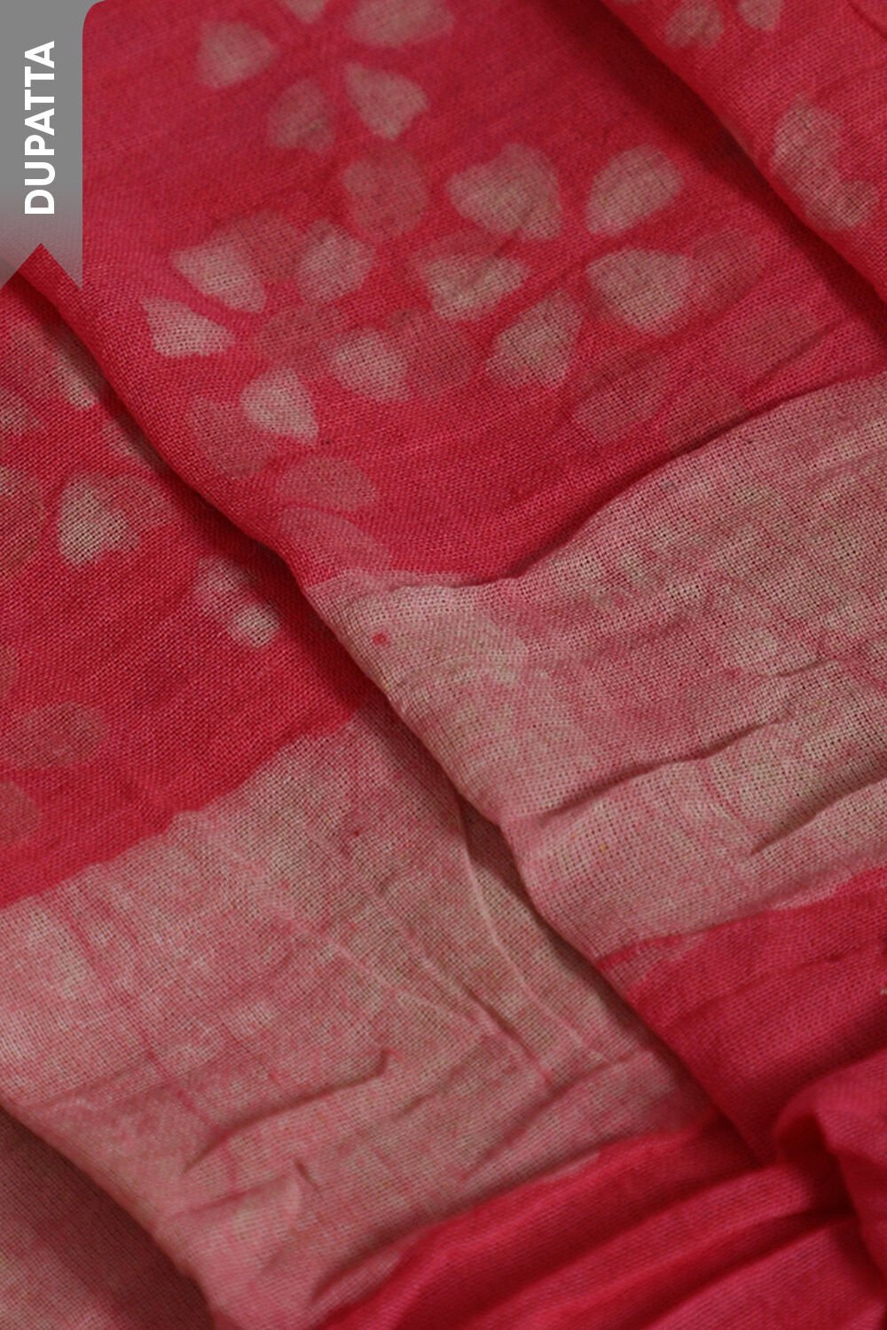 Pink Pure Cotton Linen Dabu Block Printed Unstitched Suit Set image number null
