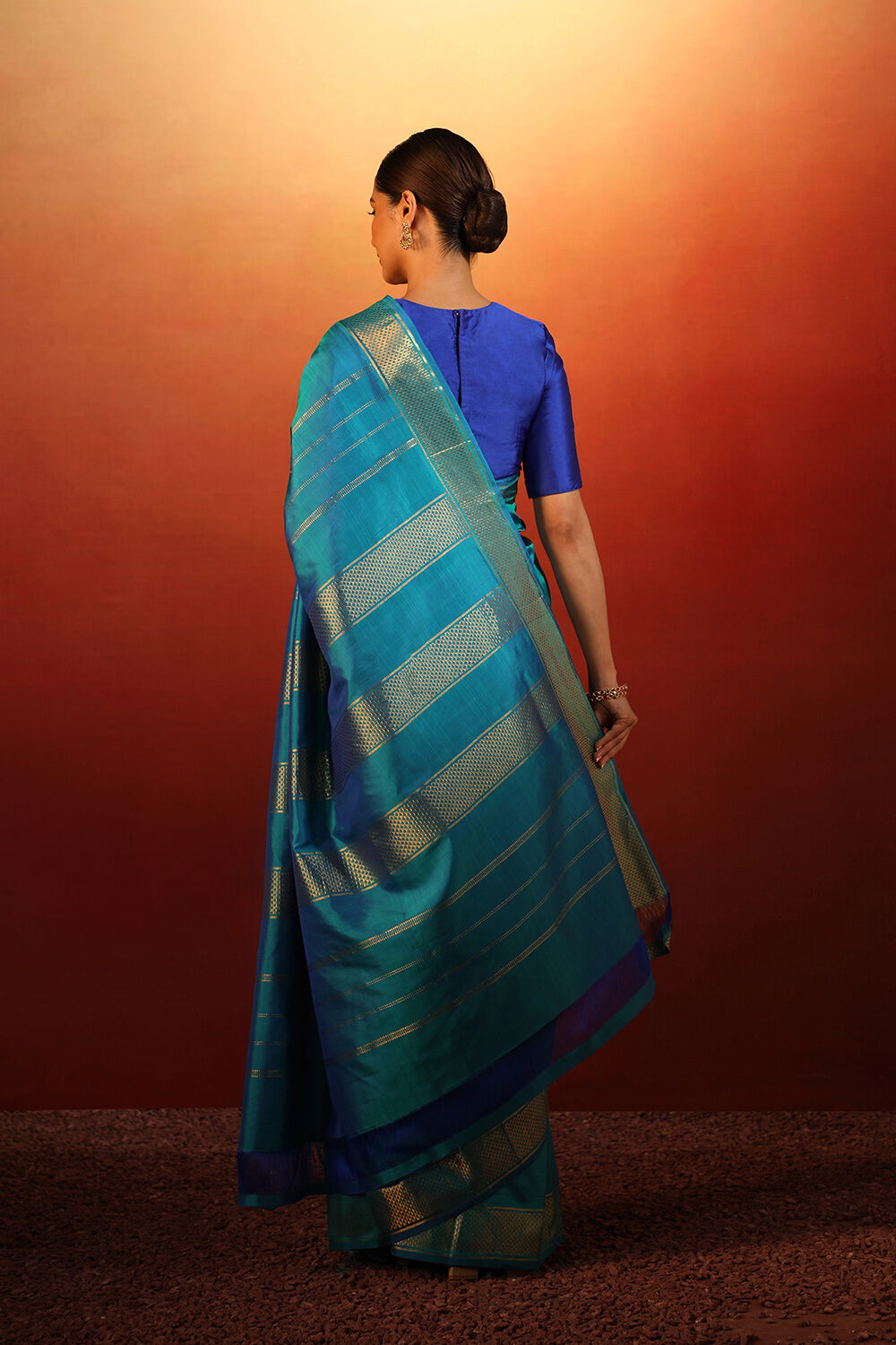 Blue Woven Pure Silk Kanjivaram Saree image number null