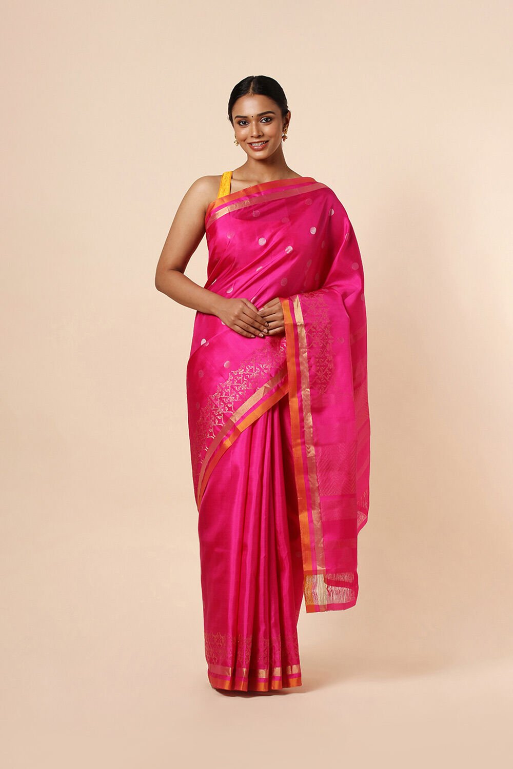Pink Pure Soft Silk Saree image number null