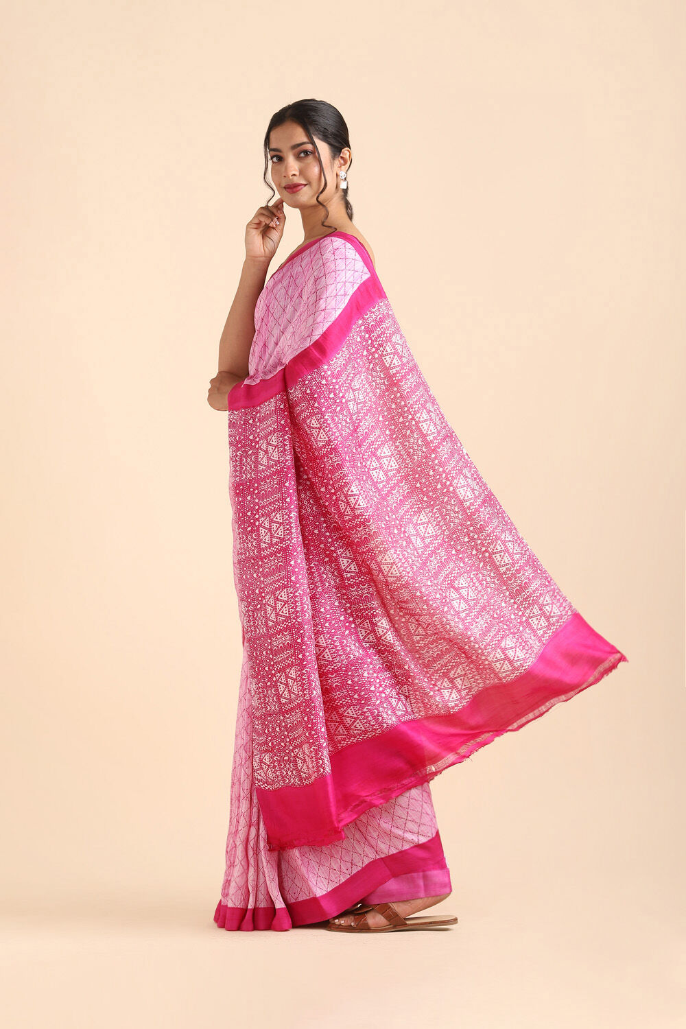 Pink Pure Silk Printed Saree image number null