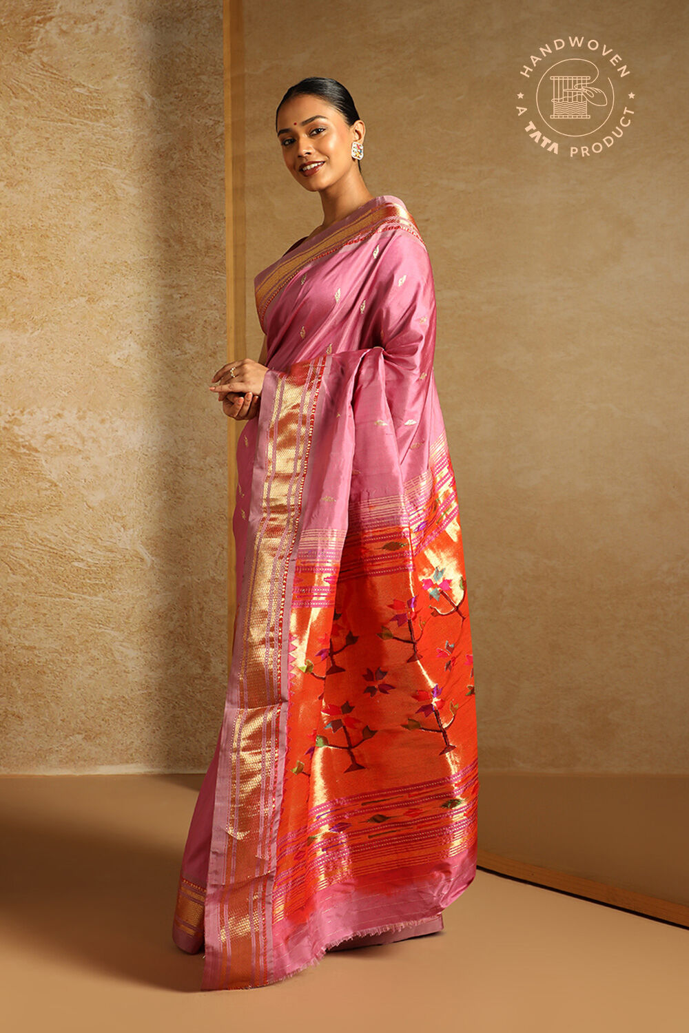 Pink Pure Silk Paithani Saree image number null