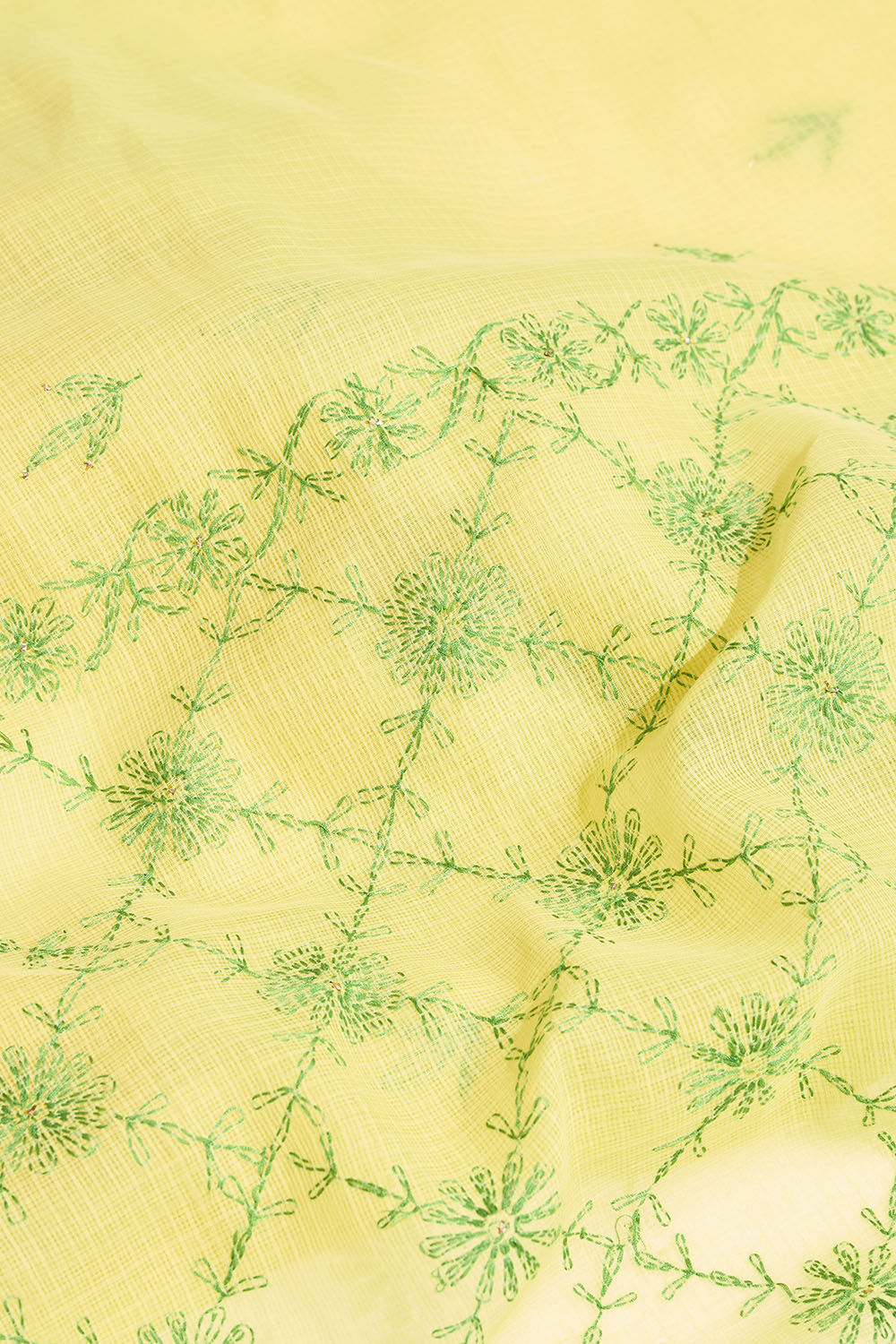 Light Yellow Pure Cotton Kota Chikankari Saree image number null