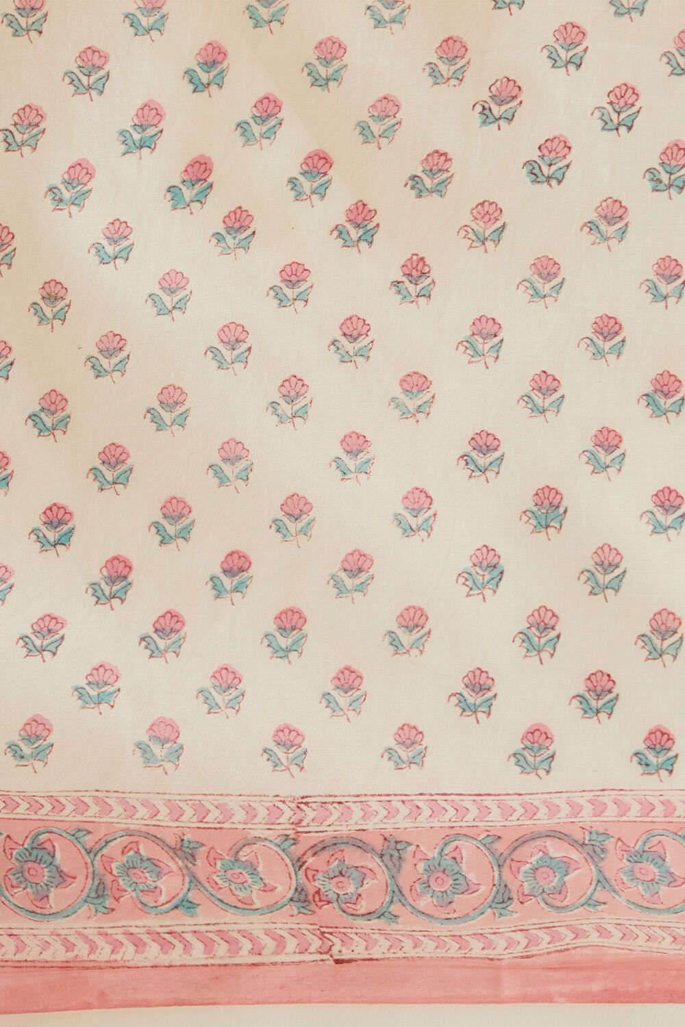 Light Pink Pure Cotton Block Print Saree image number null