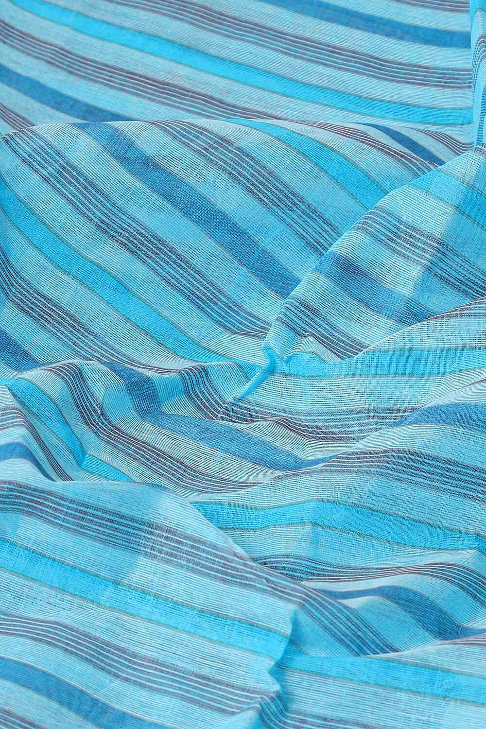 Blue Pure Cotton Bengal Saree image number null