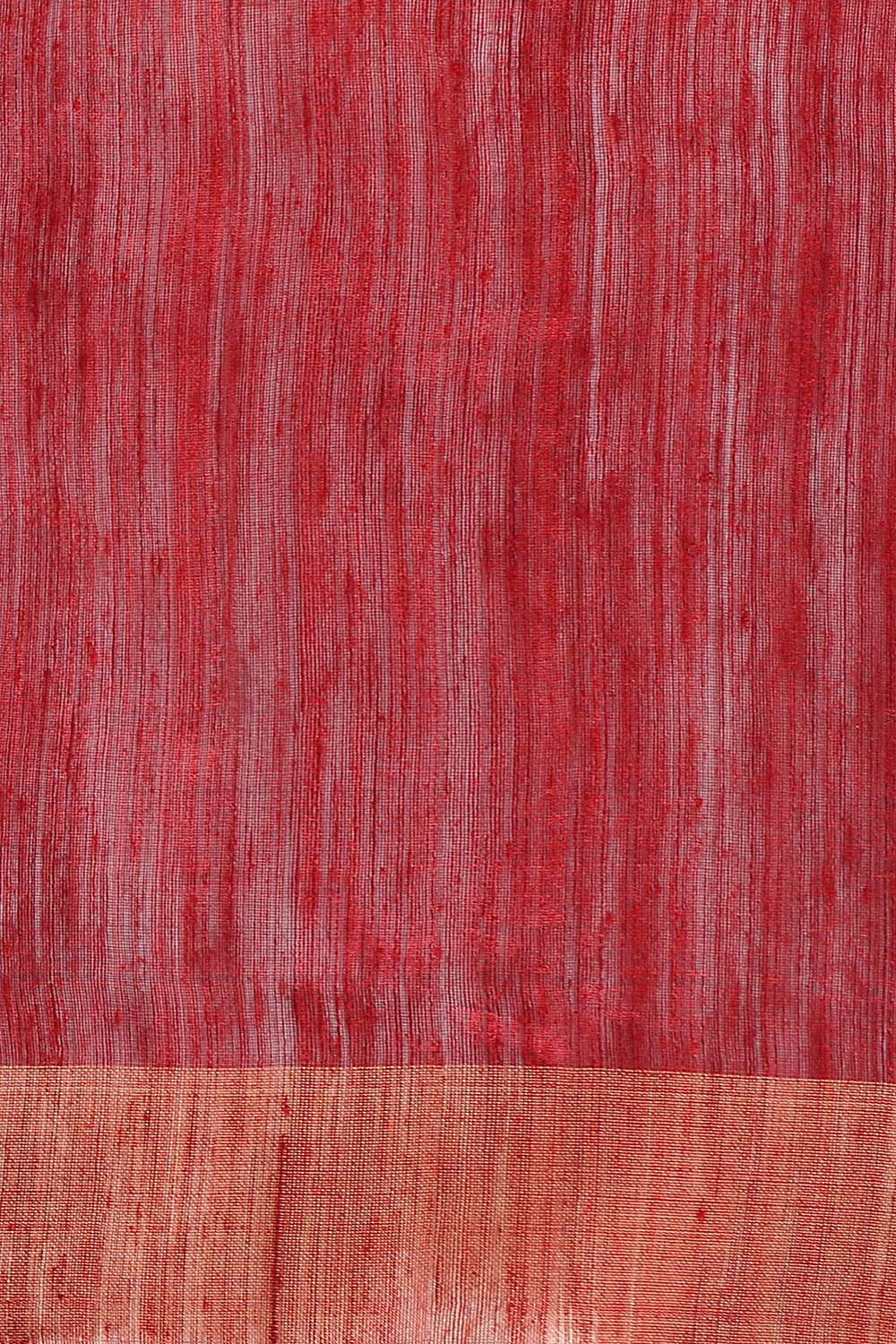 Red Pure Silk Vanya Jamdani Saree image number null