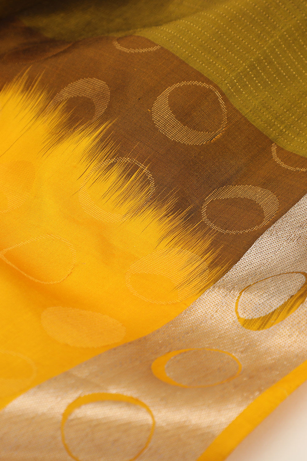 Yellow Pure Silk Woven South Saree image number null
