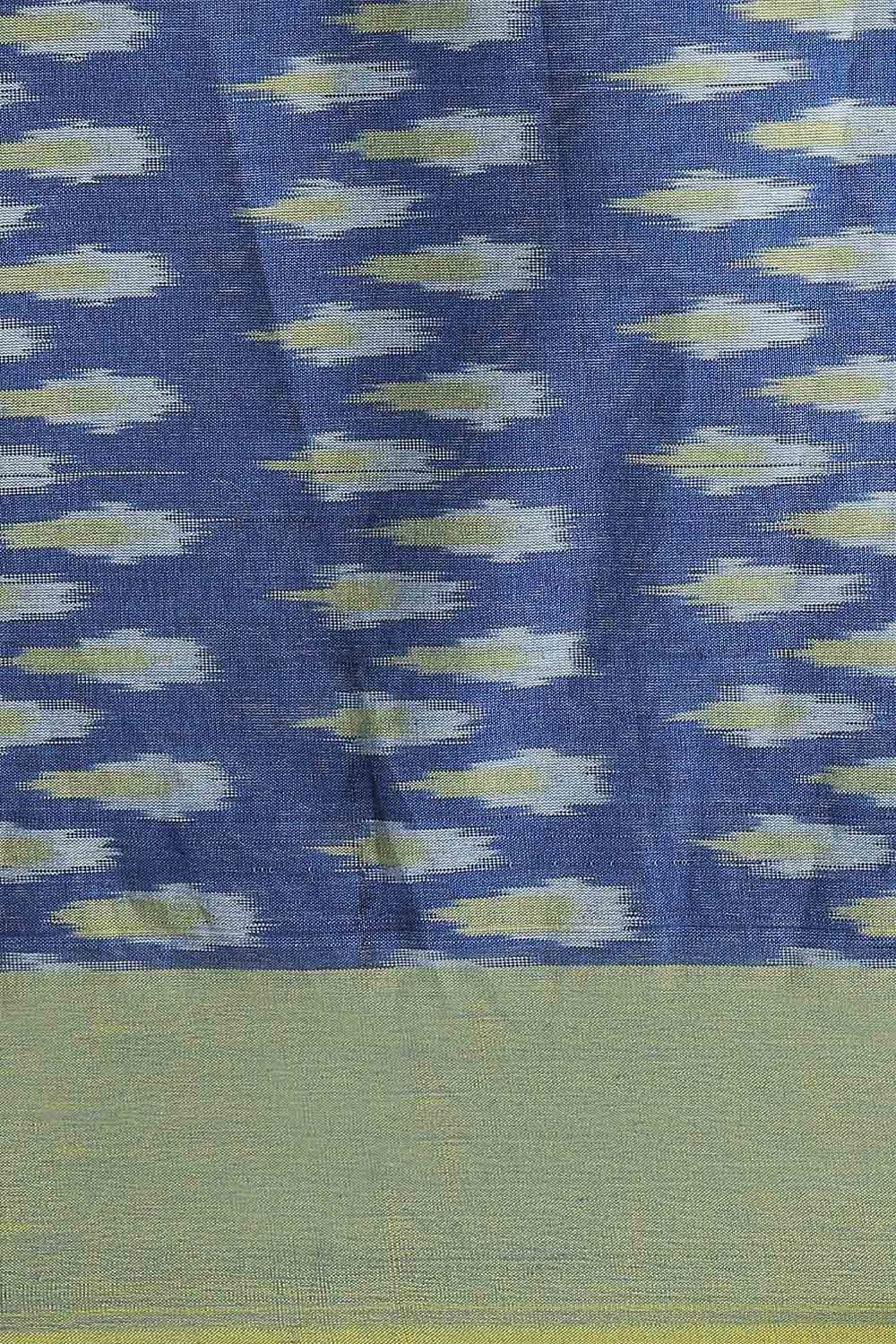 Dark Pure Blue Cotton Pochampalli Ikat image number null