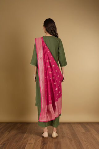 Green Brocade Pure Viscose Kurta Set thumbnail image number null