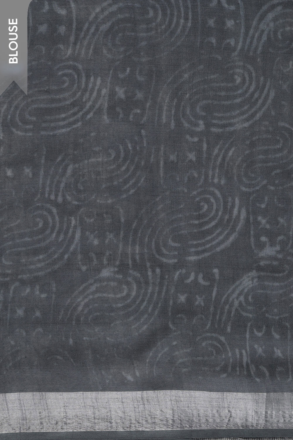 Grey Cotton Viscose Rajasthan Block Printed Saree image number null