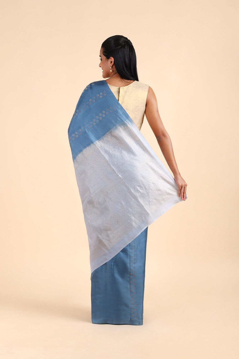 Grey Pure Soft Silk Saree image number null