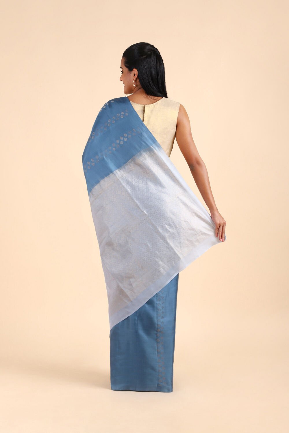 Grey Pure Soft Silk Saree image number null