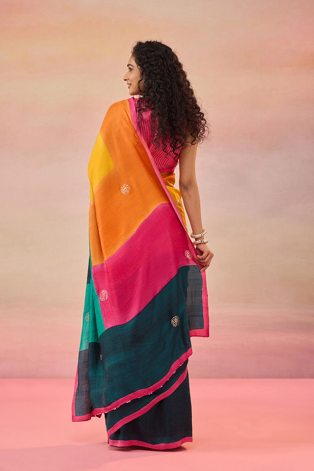 Multi Bengal Pure Silk Hand Painted Embroidered Saree image number null