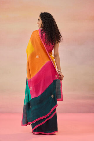 Multi Bengal Pure Silk Hand Painted Embroidered Saree thumbnail image number null