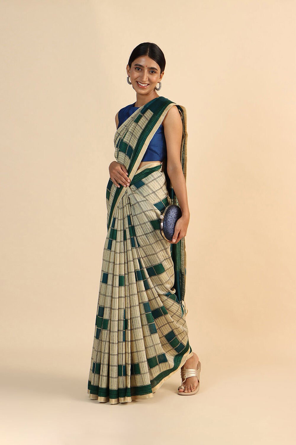 Beige Pure Tussar Vanya Printed Saree image number null