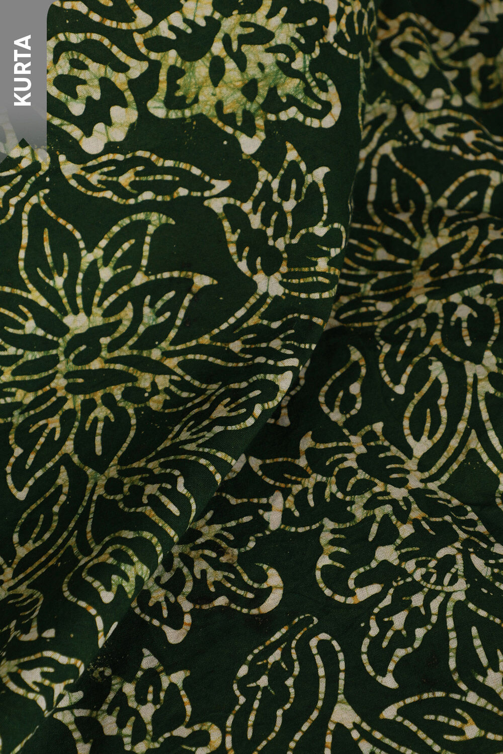 Dark Green Pure Cotton Batik Unstitched Suit Set image number null