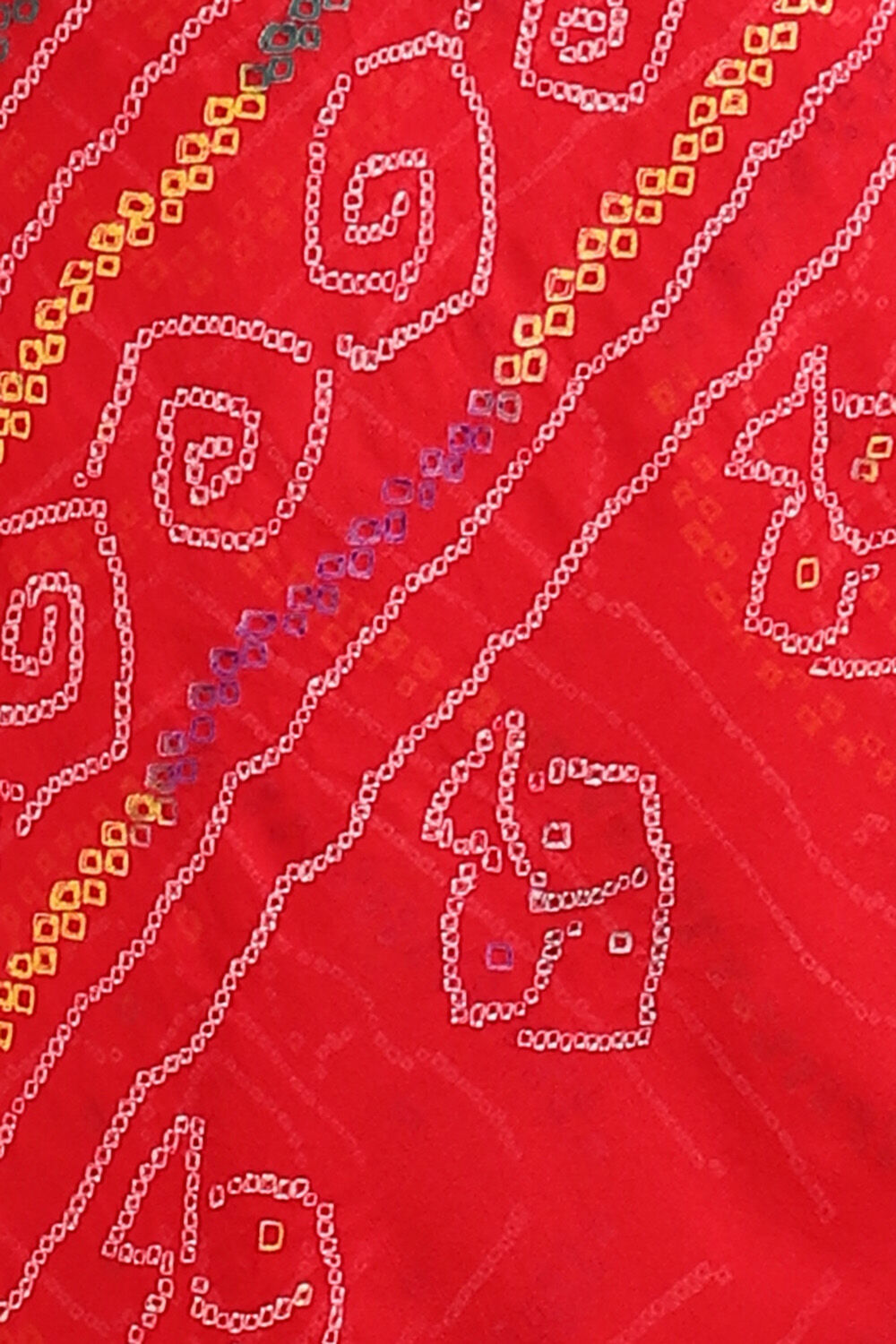 Red Pure Georgette Bandhani Saree image number null