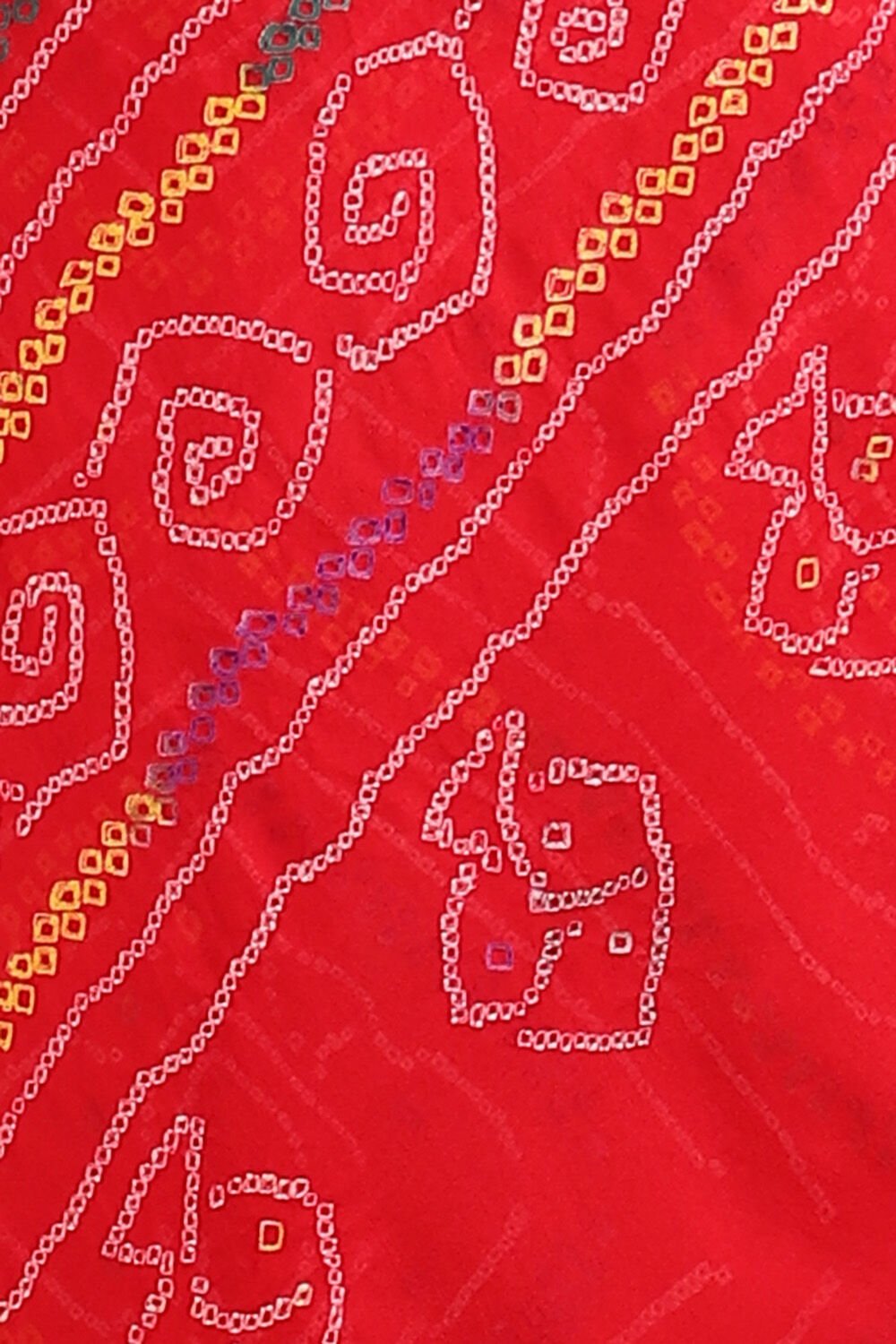 Red Pure Georgette Bandhani Saree image number null