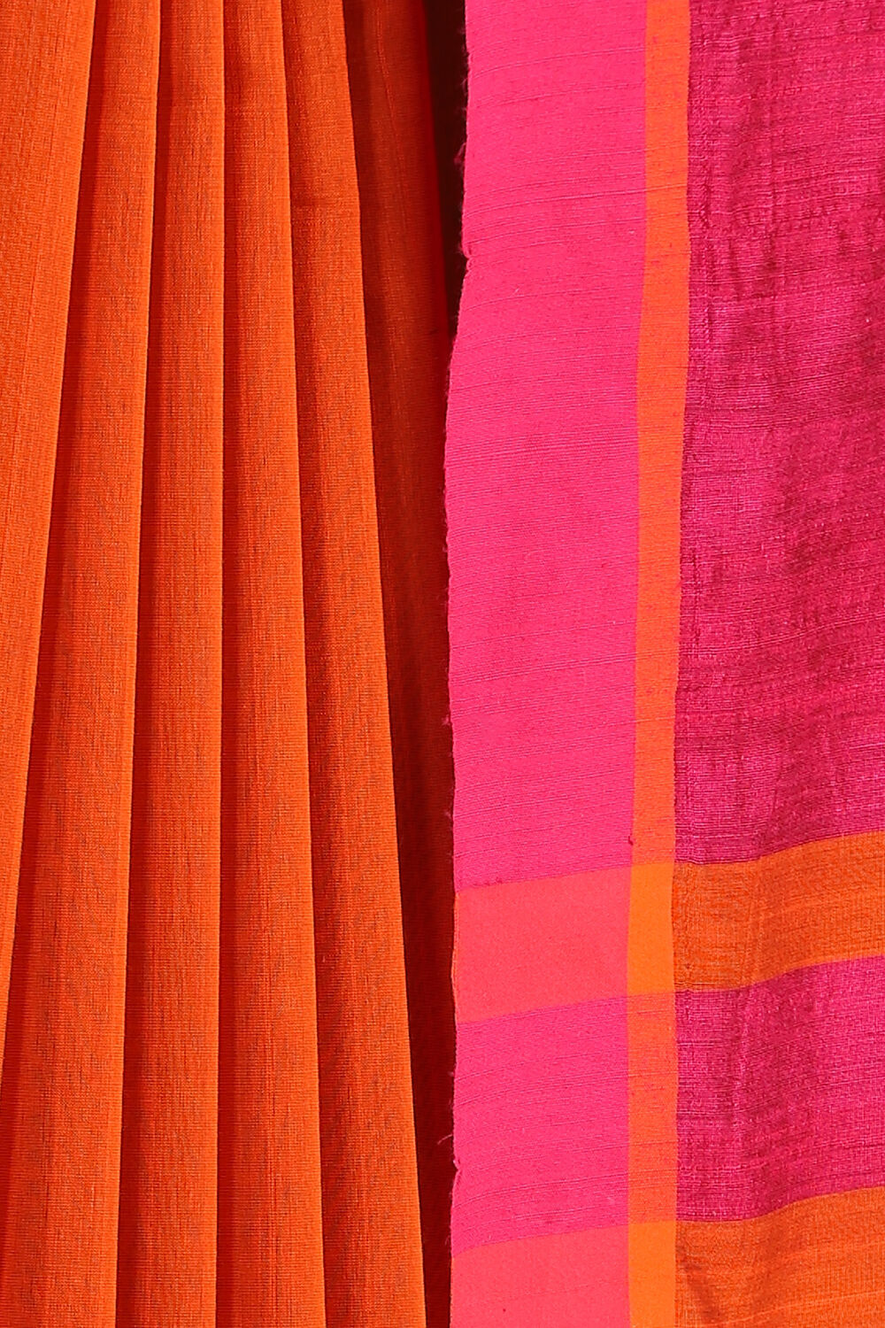 Orange Handwoven Bengal Pure Silk Cotton Saree image number null