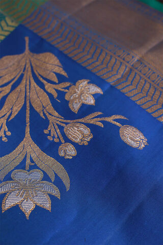 Dark Blue Kanjivaram Silk Saree thumbnail image number null
