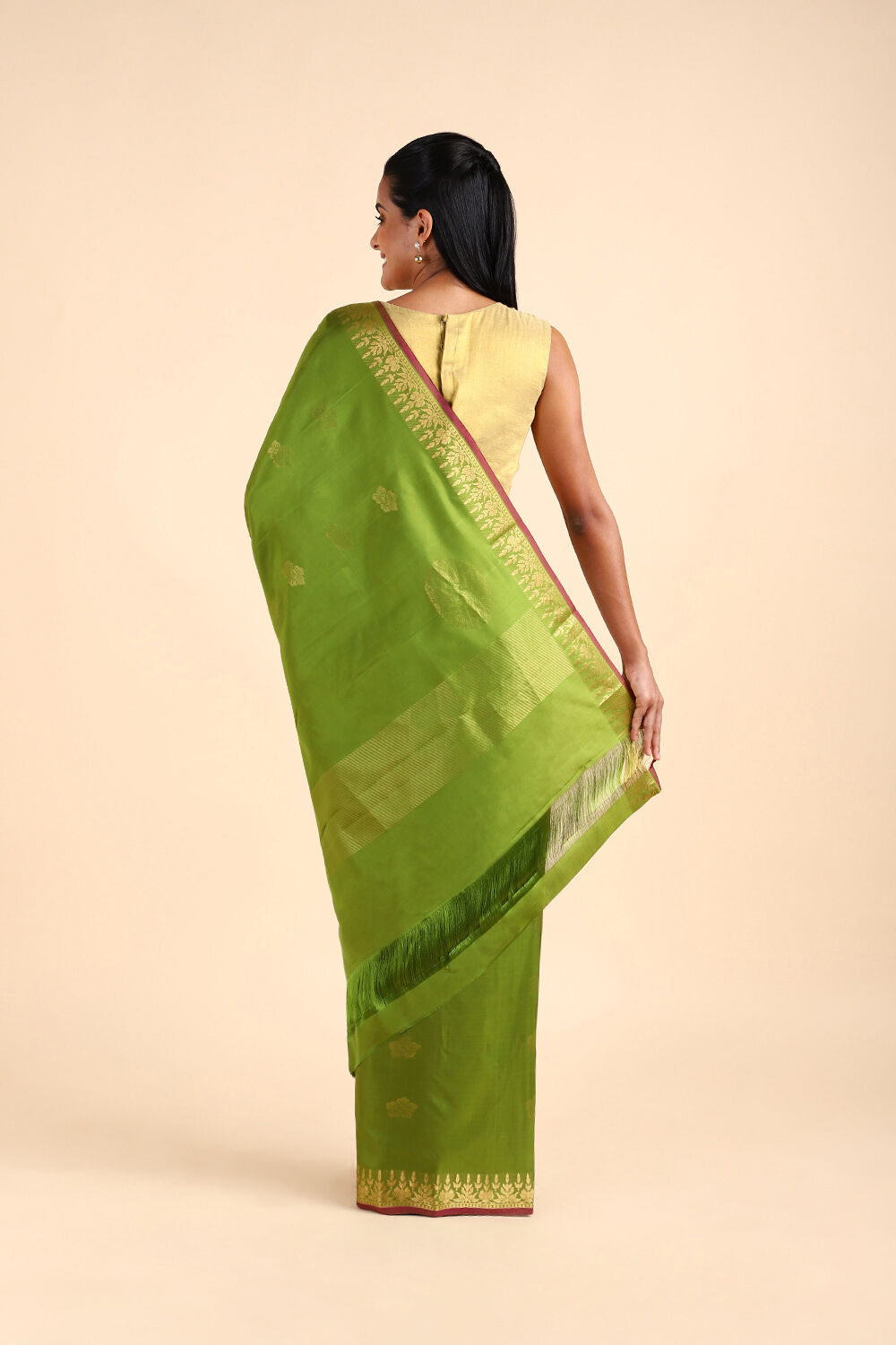 Light Green Pure Soft Silk Saree image number null