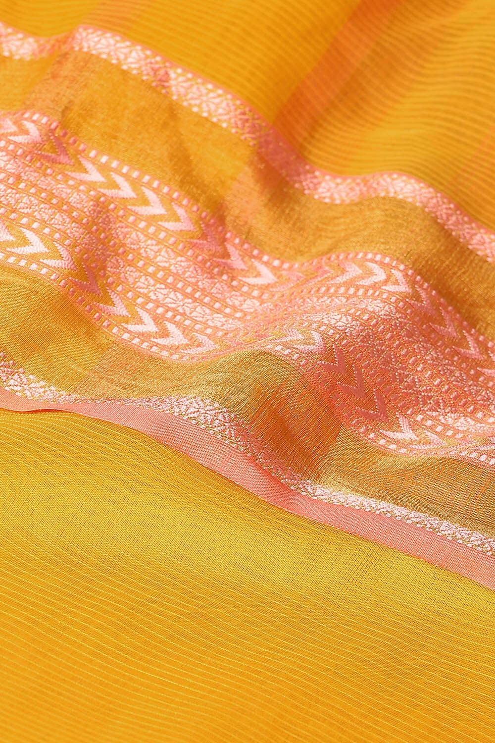 Yellow Pure Silk Cotton Maheswari Saree image number null