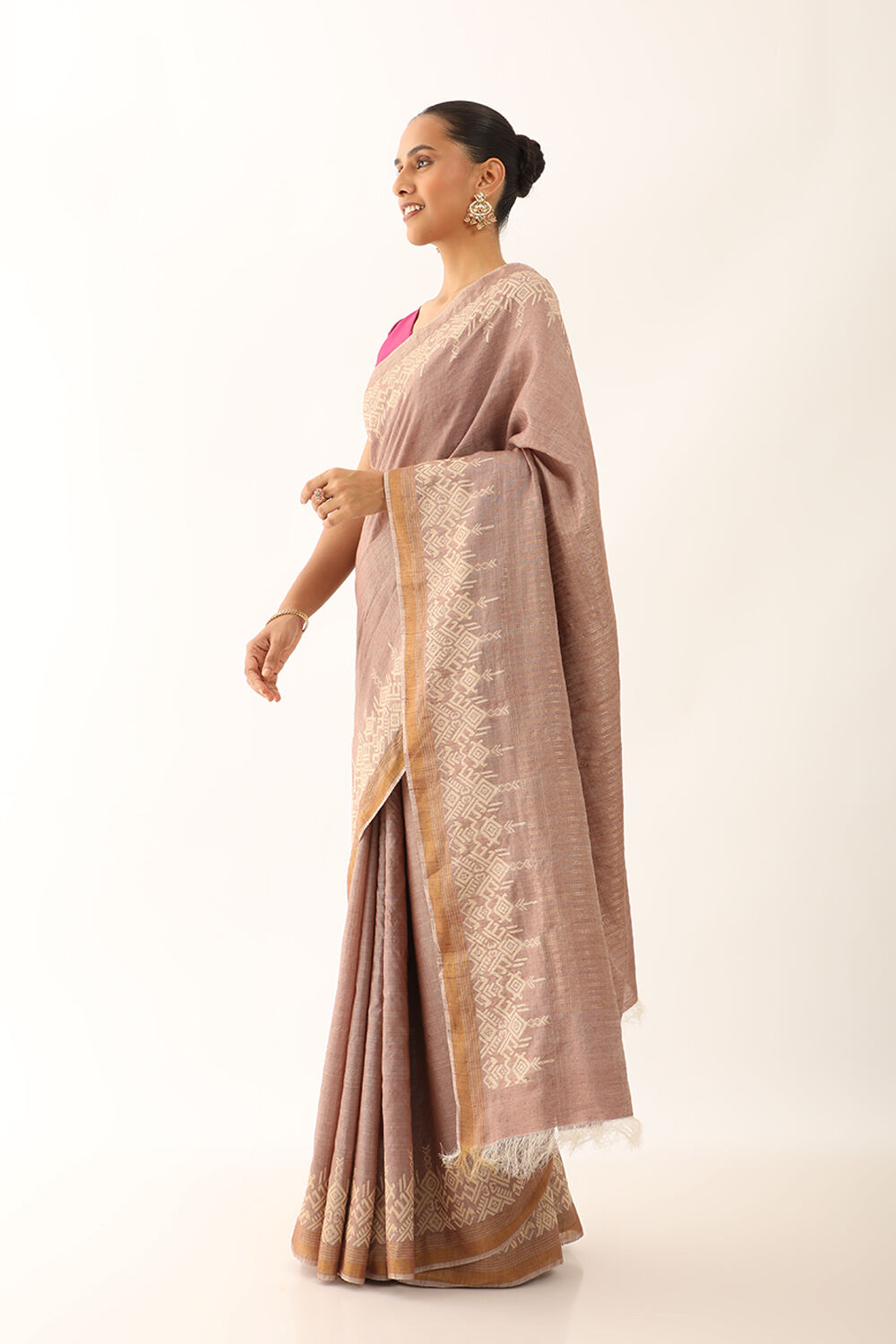 Brown Chattisgarh Pure Tussar Silk Woven Saree image number null