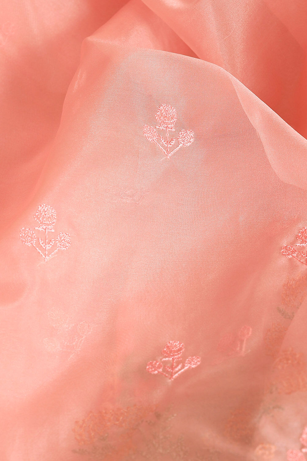 Light Pure Orange Embroidered Saree image number null