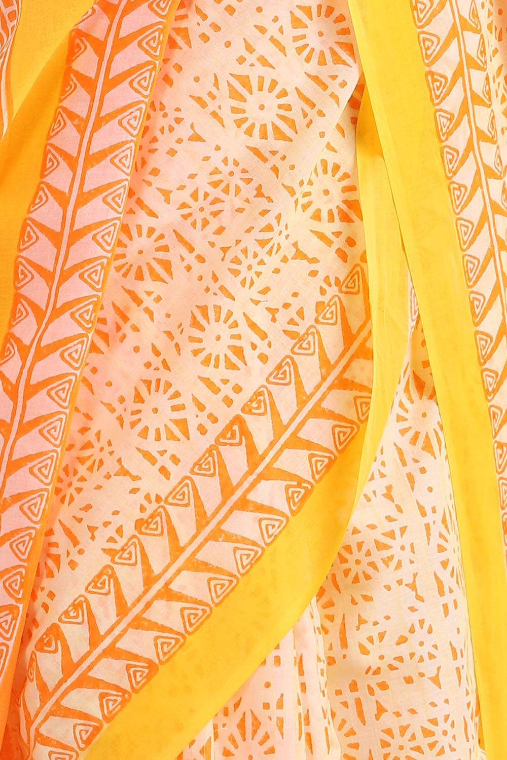 Light Yellow Pure Cotton Mulmul Printed Saree image number null