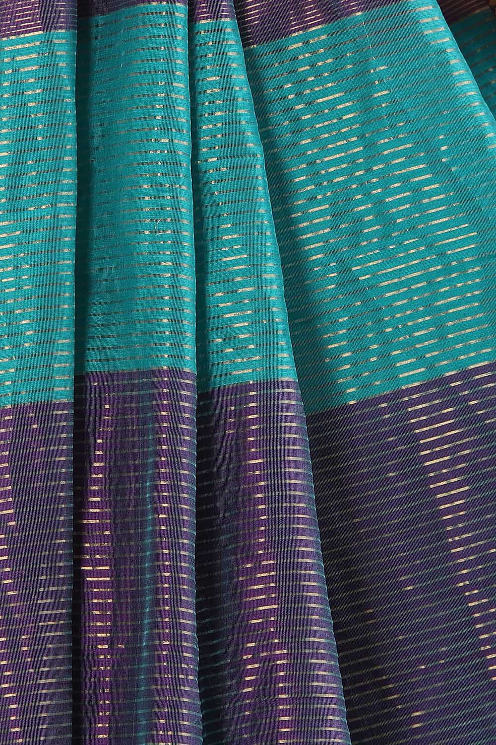Dark Green Pure Silk Cotton Maheswari Saree image number null