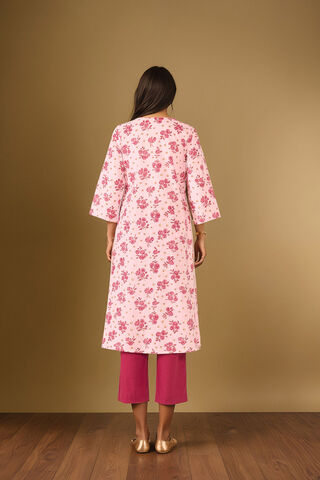 Light Pink Pure Cotton Screen Printed Kurta Set thumbnail image number null