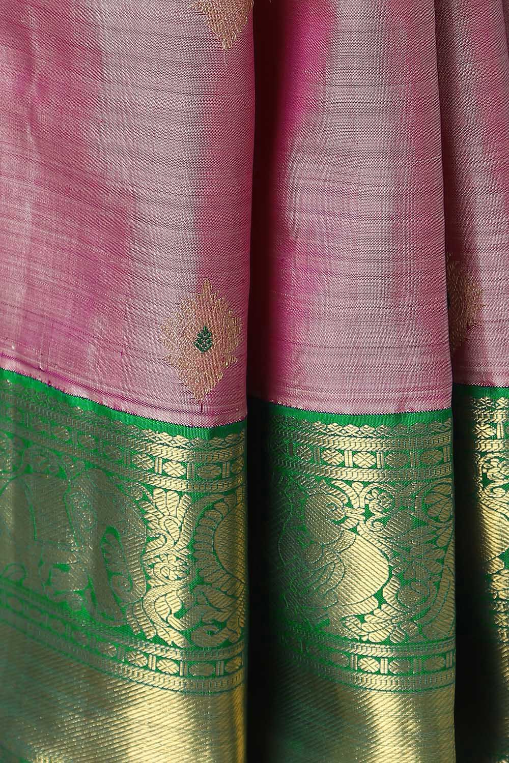 Violet Pure Silk Kanjivaram Saree image number null