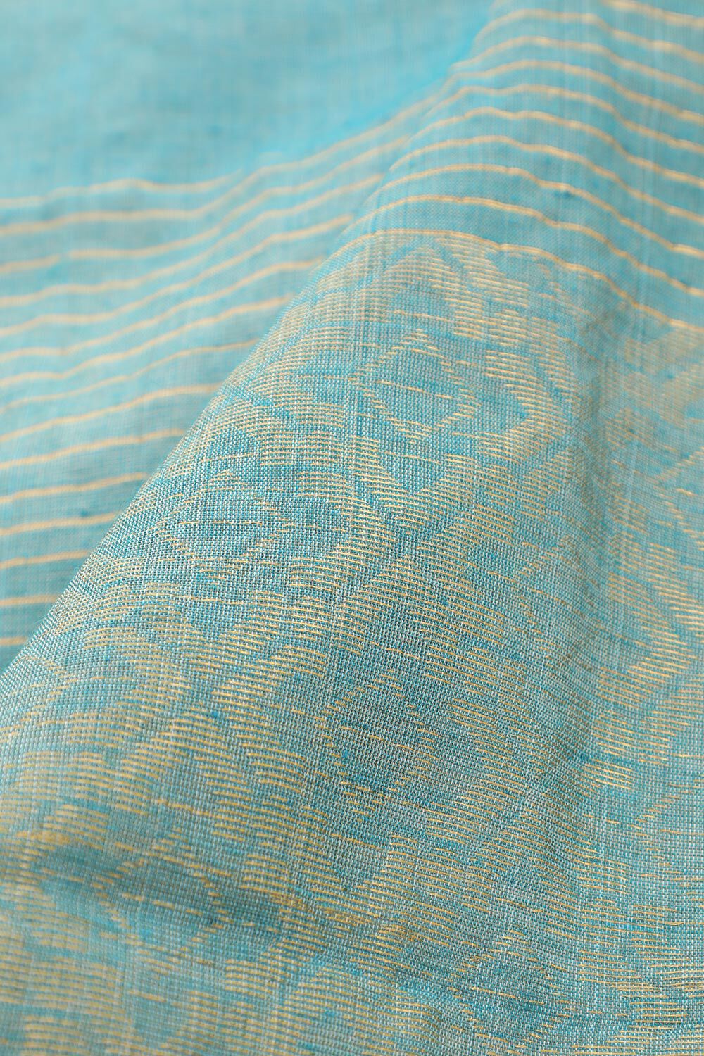 Light Blue Chattisgarh Pure Silk Tissue Woven Saree image number null