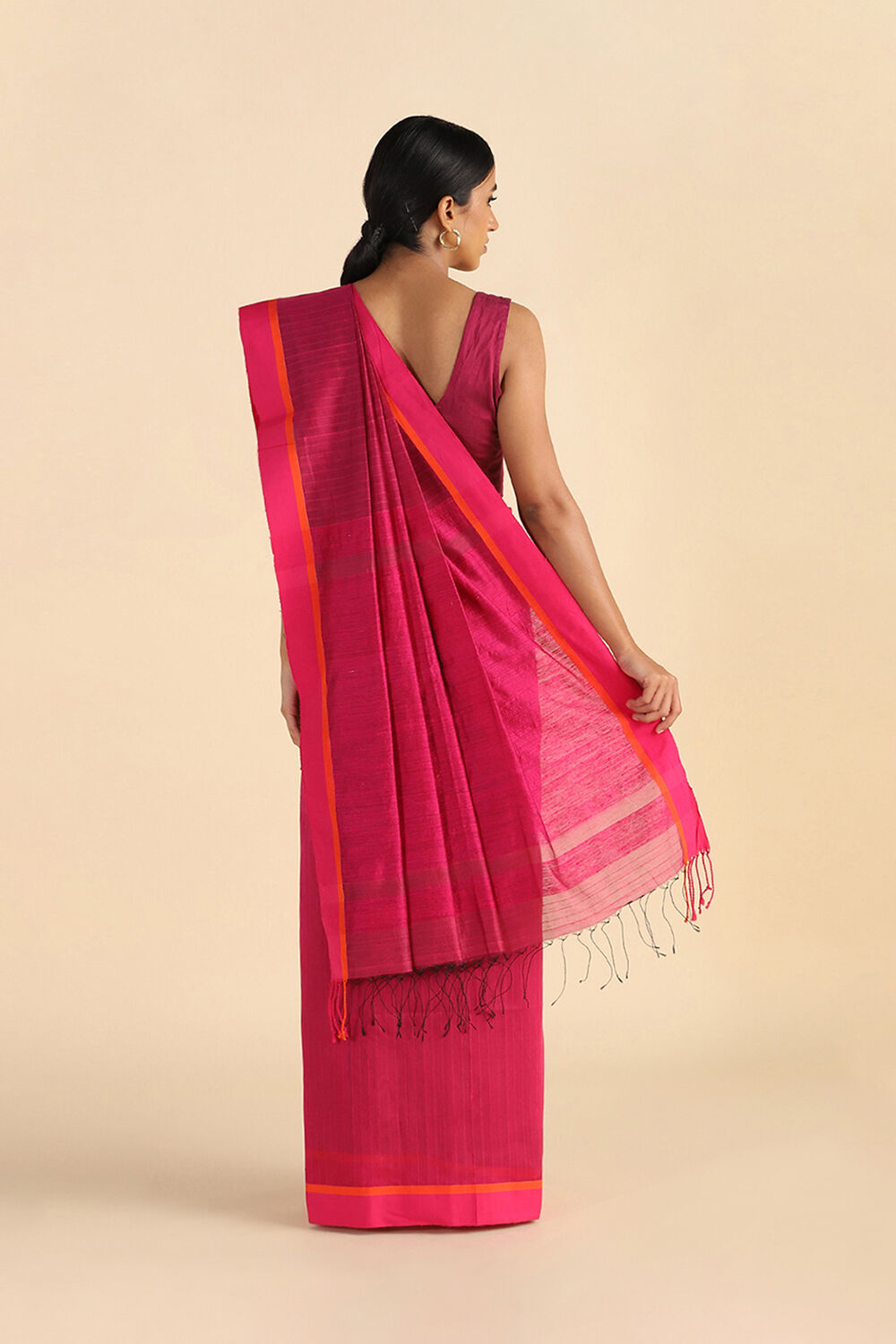 Pink Handwoven Bengal Pure Silk Cotton Saree image number null