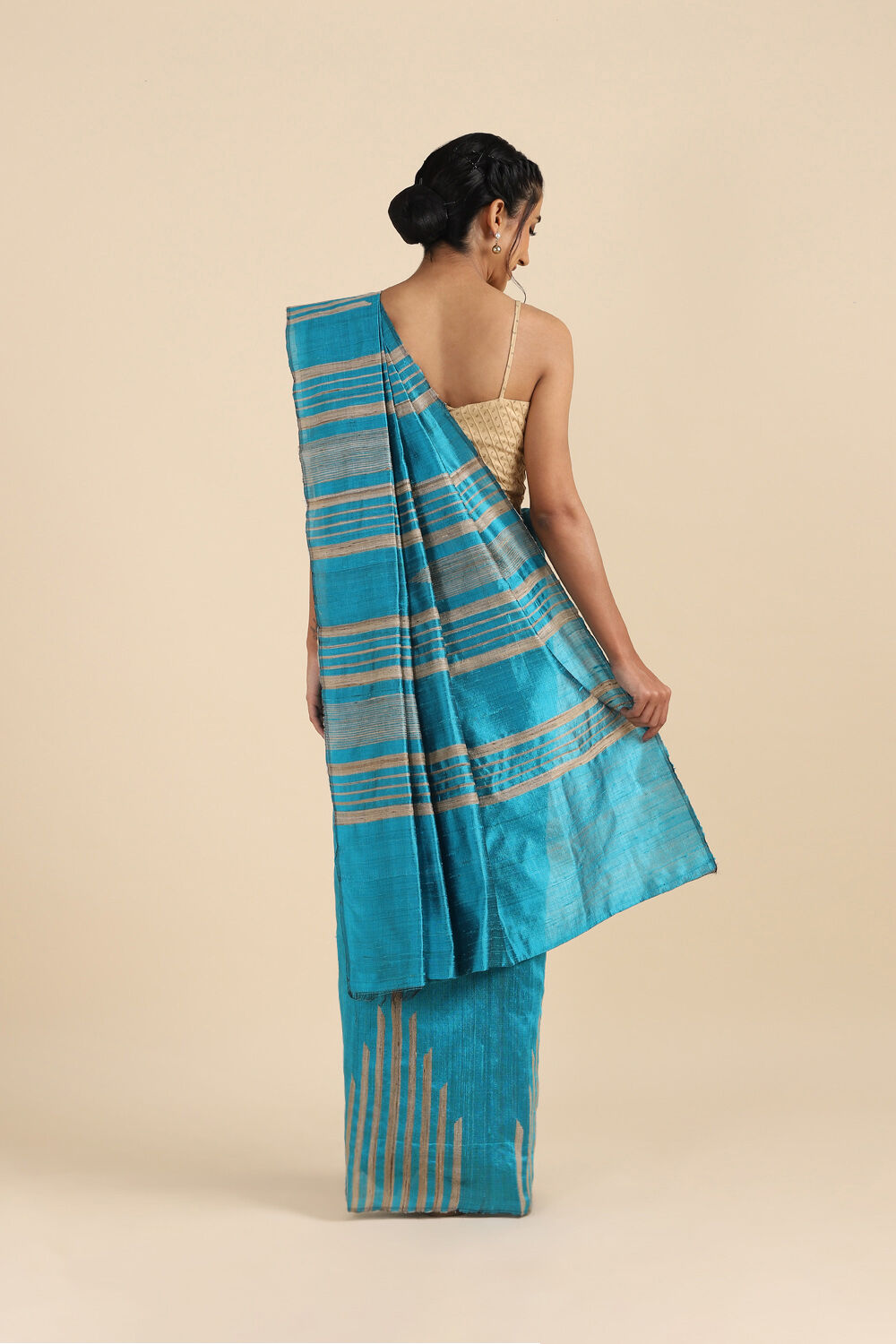 Light Blue Pure Silk Woven Saree image number null