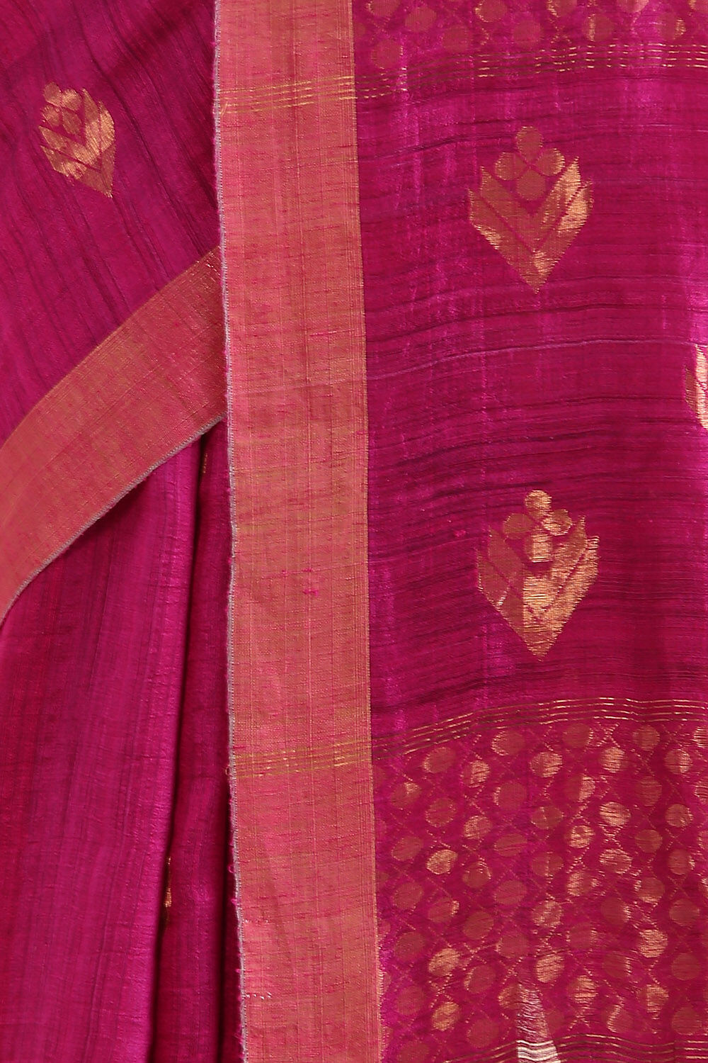 Dark Pink Pure Silk Vanya Jamdani Saree image number null