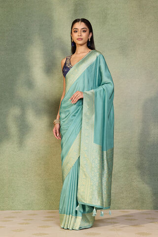 Light Blue Woven Design Pure Viscose Saree thumbnail image number null