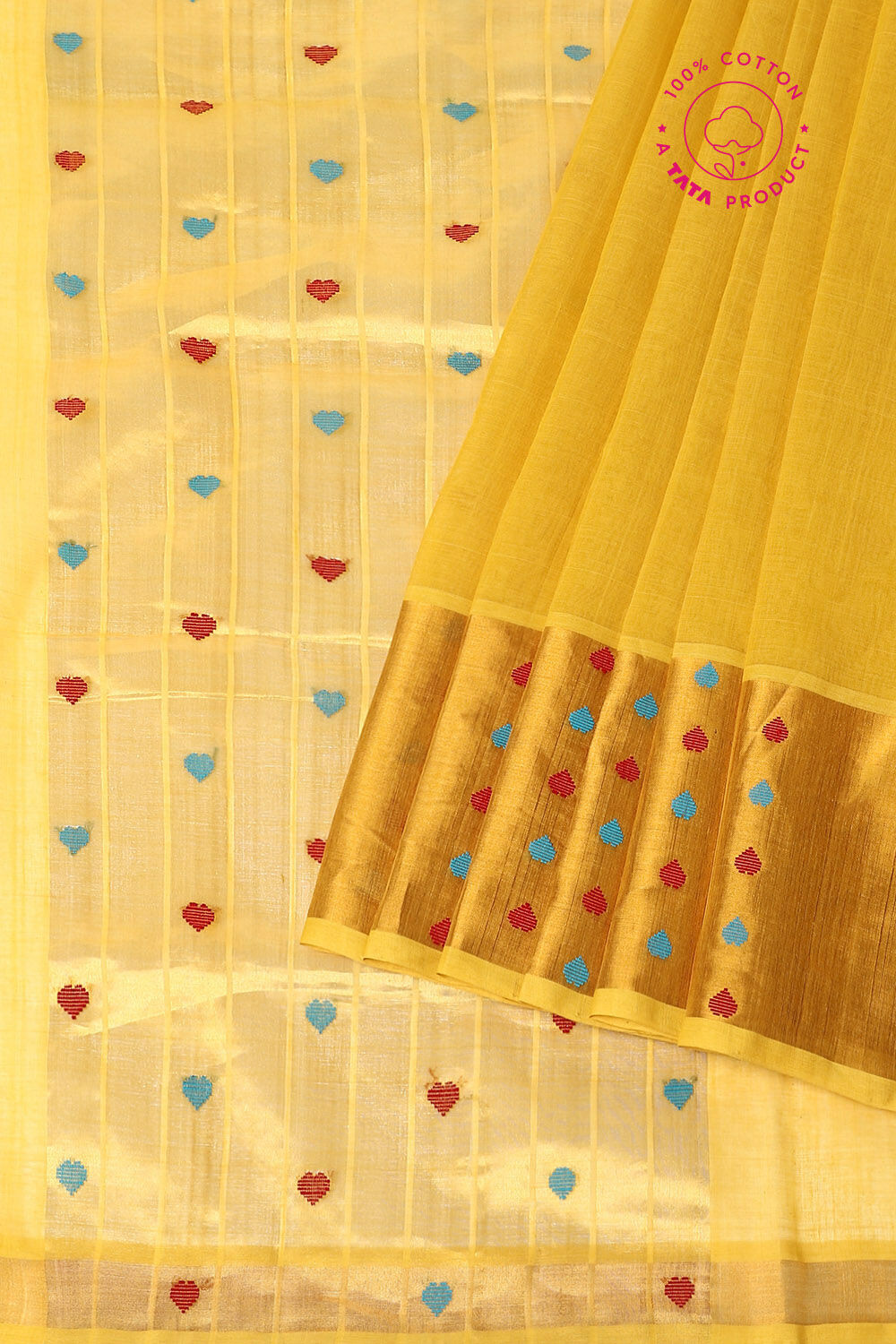 Light Yellow Pure Cotton Venkatgiri Saree image number null