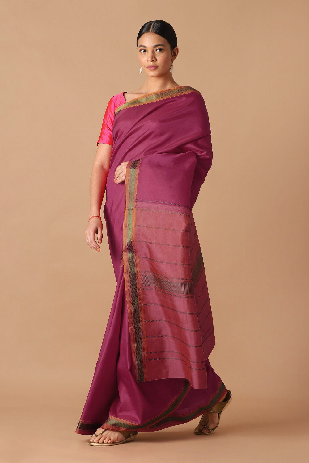 Pink Pure Silk Kanjivaram Saree image number null