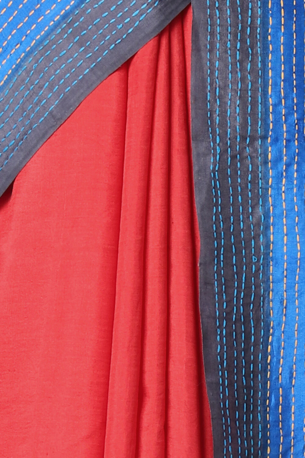 Red Pure Silk Hand Painted Saree image number null